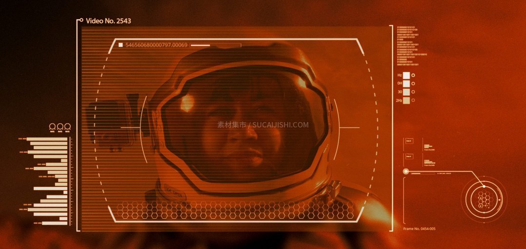 科幻瞄准镜与信息框AI矢量素材